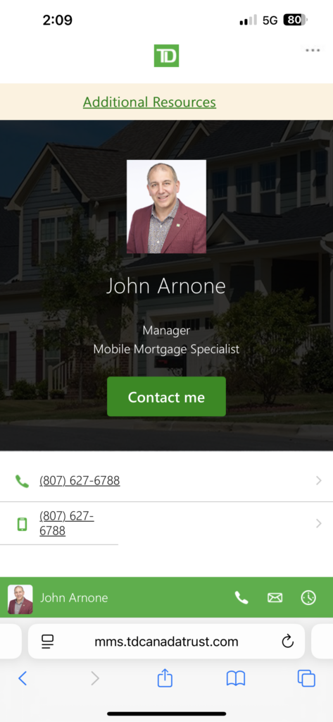 John Arnone TD mortgage specialist